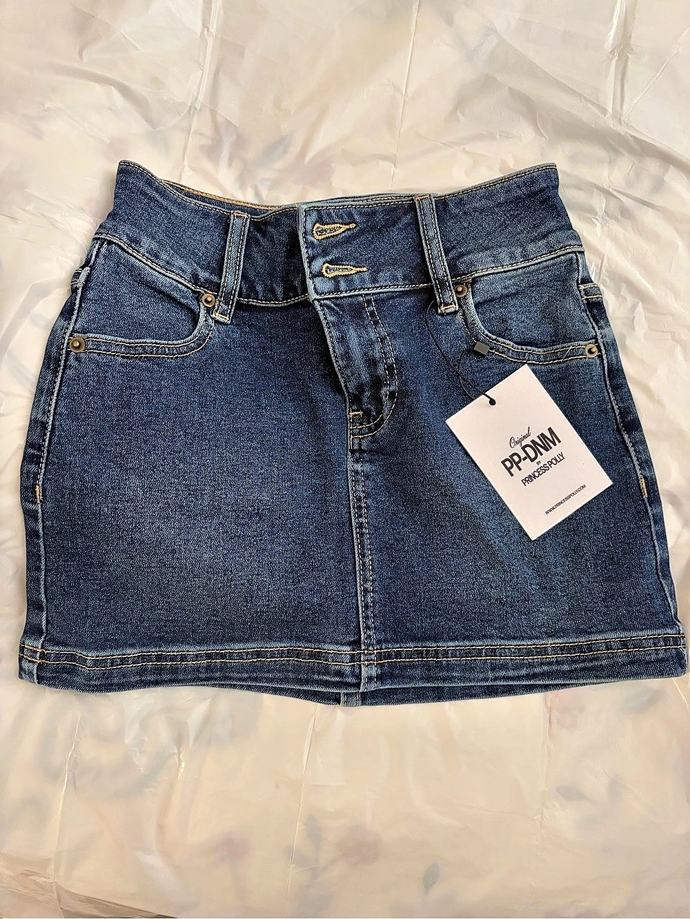 Princess Polly Faya Low Rise Denim Mini Skirt - Picture 2 of 5
